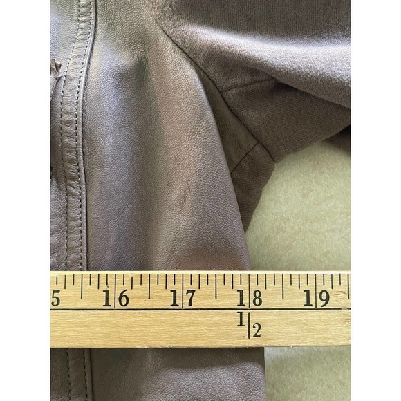 JOIE Womens Supple Lamb Leather Brown Moto Style Jacket Size Large Zip Biker - Picture 12 of 14